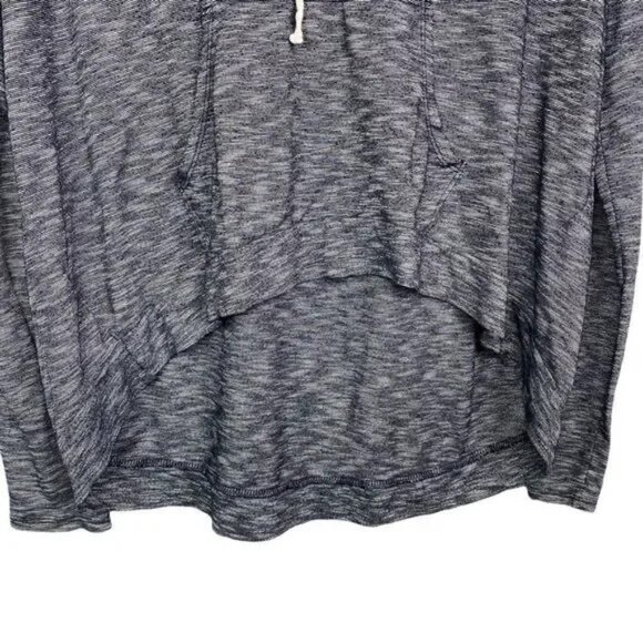 HOLLISTER WOMEN'S HIGH LOW GRAY HEATHERED CROPPED HOODIE SWEATSHIRT SIZE M/L - Picture 4 of 8
